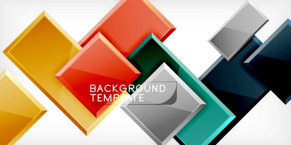 Colorful squares and rectangles. Vector Illustration For Wallpaper, Banner Illustrazione stock