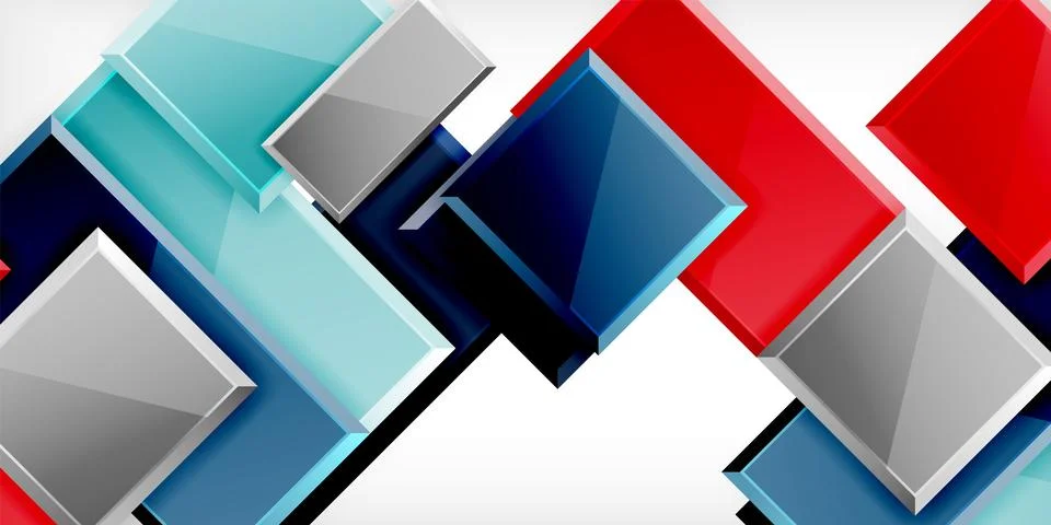 Colorful squares and rectangles. Vector Illustration For Wallpaper, Banner Illustrazione stock