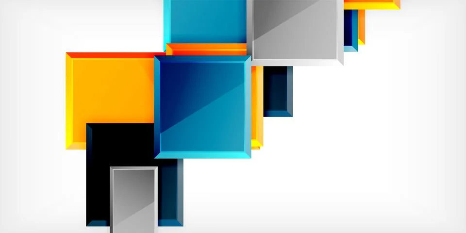 Colorful squares and rectangles. Vector Illustration For Wallpaper, Banner Stock Illustration