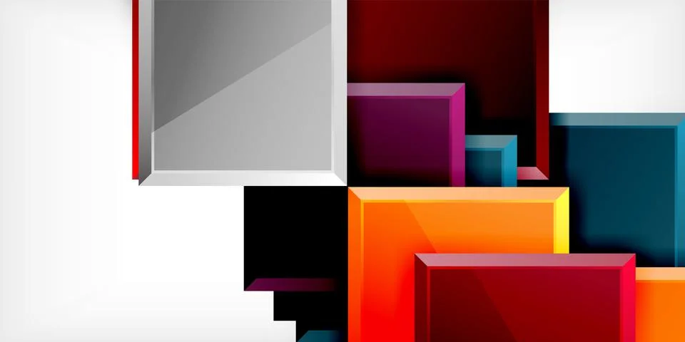 Colorful squares and rectangles. Vector Illustration For Wallpaper, Banner Stock Illustration