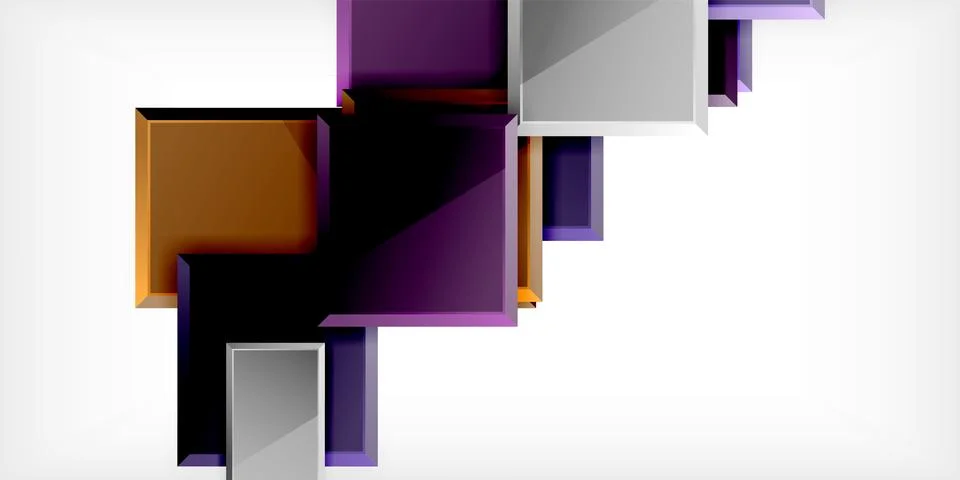 Colorful squares and rectangles. Vector Illustration For Wallpaper, Banner Illustrazione stock