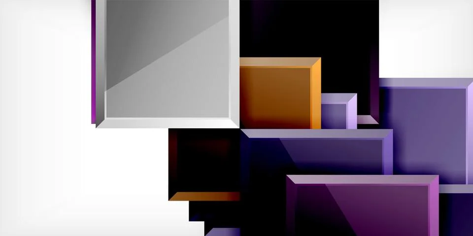 Colorful squares and rectangles. Vector Illustration For Wallpaper, Banner Stock Illustration