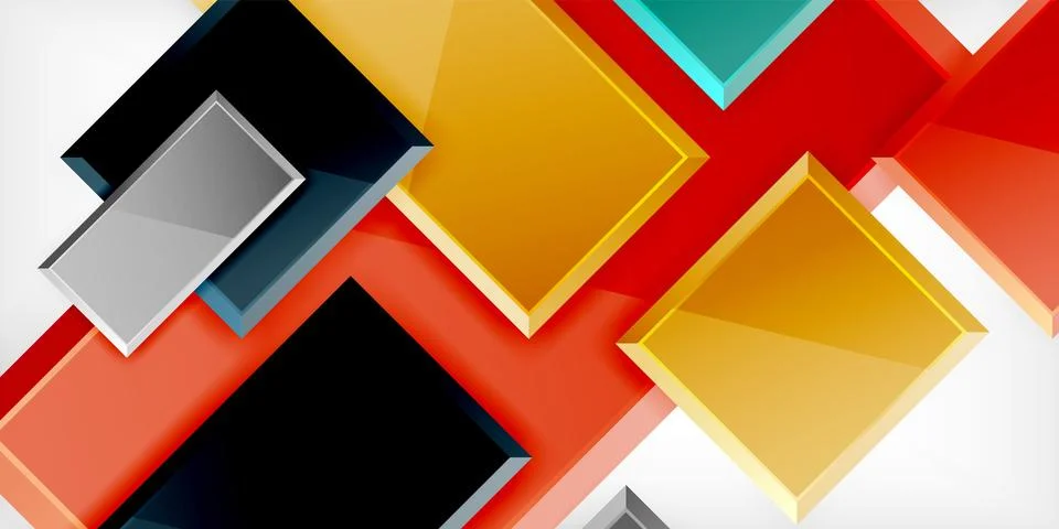Colorful squares and rectangles. Vector Illustration For Wallpaper, Banner Illustrazione stock