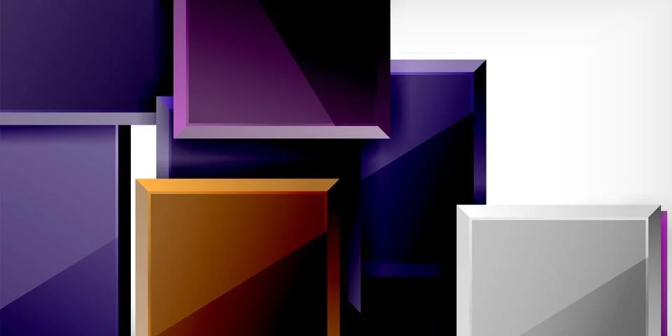 Colorful squares and rectangles. Vector Illustration For Wallpaper, Banner Illustrazione stock