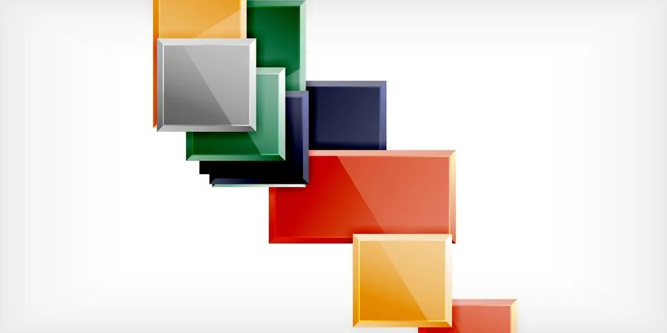 Colorful squares and rectangles. Vector Illustration For Wallpaper, Banner Illustrazione stock