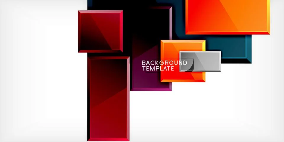 Colorful squares and rectangles. Vector Illustration For Wallpaper, Banner 库存插图