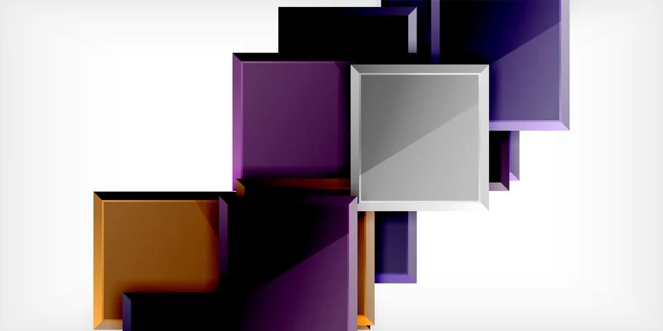 Colorful squares and rectangles. Vector Illustration For Wallpaper, Banner Illustrazione stock