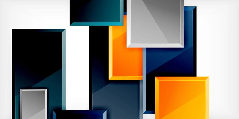 Colorful squares and rectangles. Vector Illustration For Wallpaper, Banner 库存插图
