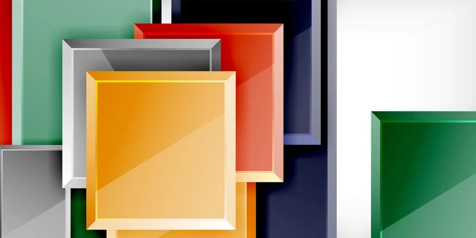 Colorful squares and rectangles. Vector Illustration For Wallpaper, Banner Illustrazione stock
