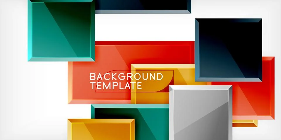Colorful squares and rectangles. Vector Illustration For Wallpaper, Banner Illustrazione stock