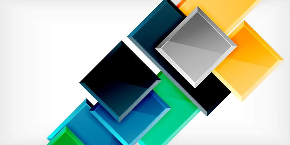 Colorful squares and rectangles. Vector Illustration For Wallpaper, Banner Illustrazione stock