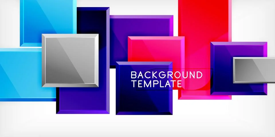Colorful squares and rectangles. Vector Illustration For Wallpaper, Banner Stockillustratie