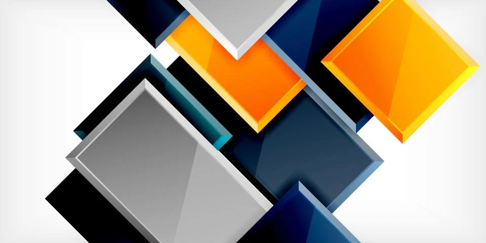 Colorful squares and rectangles. Vector Illustration For Wallpaper, Banner 스톡 일러스트