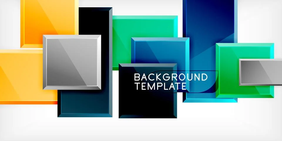Colorful squares and rectangles. Vector Illustration For Wallpaper, Banner Stock Illustration