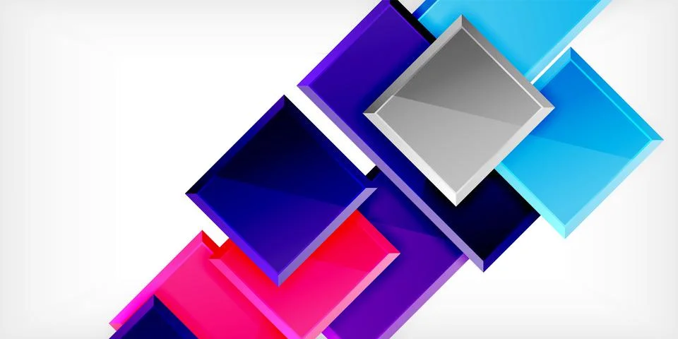 Colorful squares and rectangles. Vector Illustration For Wallpaper, Banner 스톡 일러스트