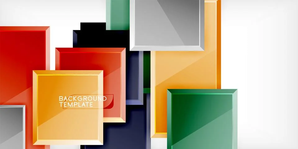 Colorful squares and rectangles. Vector Illustration For Wallpaper, Banner Illustrazione stock