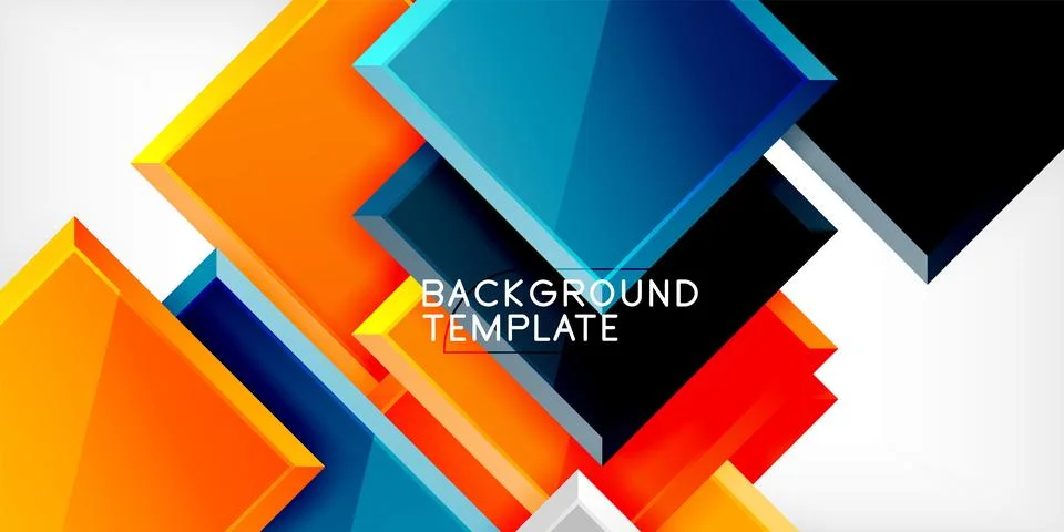Colorful squares and rectangles. Vector Illustration For Wallpaper, Banner Stock Illustration