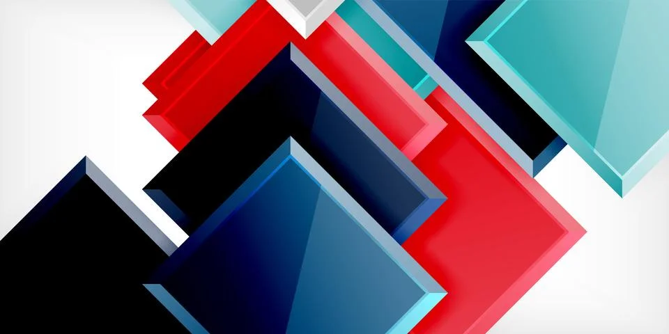 Colorful squares and rectangles. Vector Illustration For Wallpaper, Banner Stock Illustration