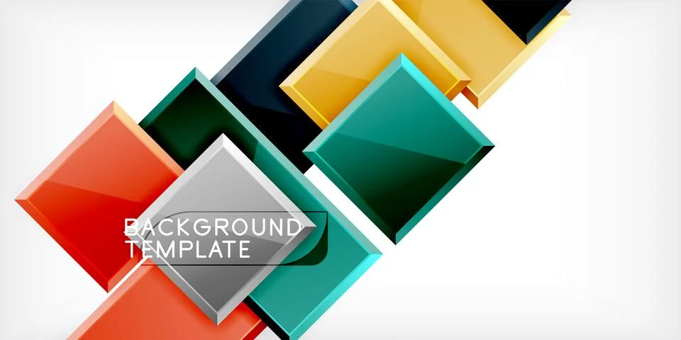 Colorful squares and rectangles. Vector Illustration For Wallpaper, Banner Illustrazione stock