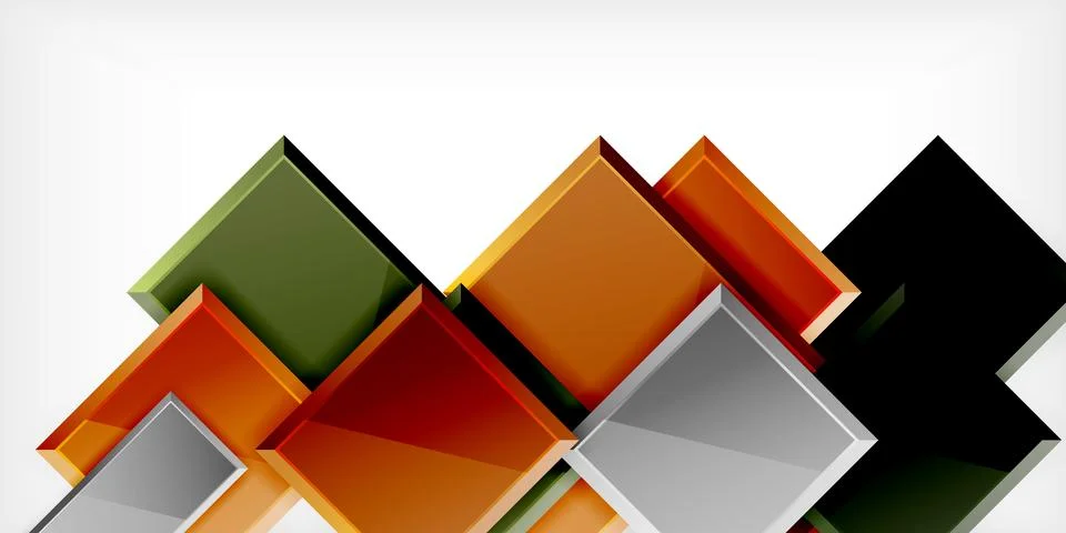 Colorful squares and rectangles. Vector Illustration For Wallpaper, Banner Stock Illustration