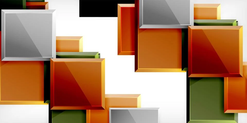 Colorful squares and rectangles. Vector Illustration For Wallpaper, Banner 스톡 일러스트