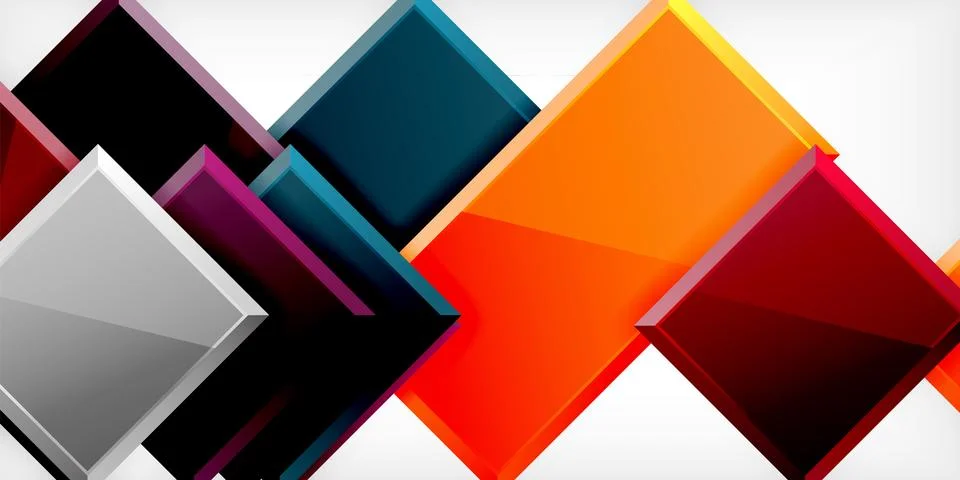 Colorful squares and rectangles. Vector Illustration For Wallpaper, Banner Illustrazione stock