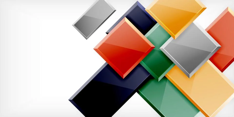 Colorful squares and rectangles. Vector Illustration For Wallpaper, Banner Illustrazione stock