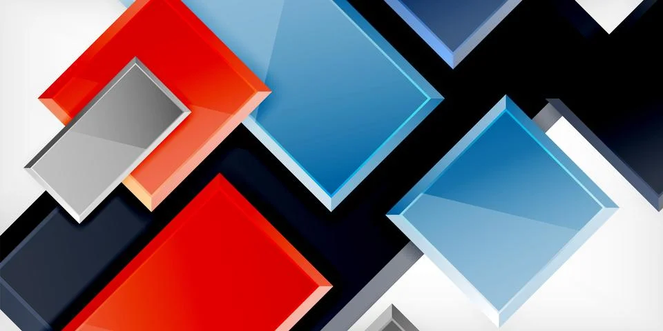 Colorful squares and rectangles. Vector Illustration For Wallpaper, Banner 库存插图