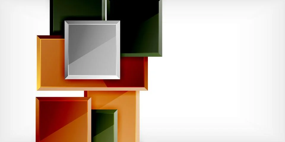 Colorful squares and rectangles. Vector Illustration For Wallpaper, Banner Illustrazione stock