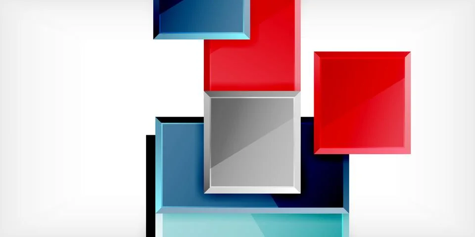 Colorful squares and rectangles. Vector Illustration For Wallpaper, Banner Illustrazione stock
