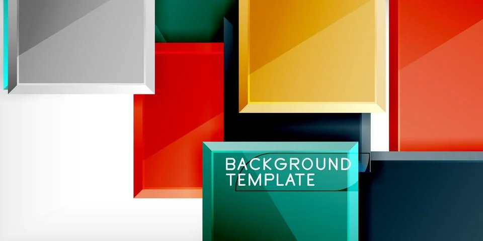 Colorful squares and rectangles. Vector Illustration For Wallpaper, Banner Illustrazione stock