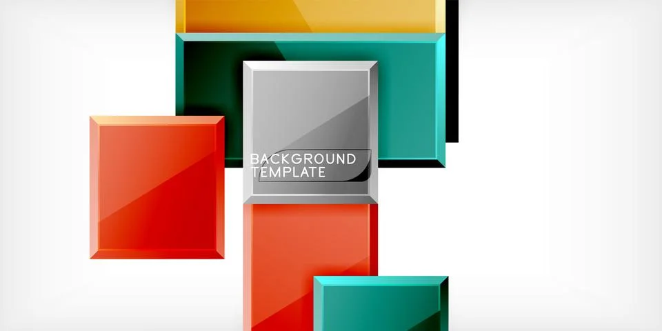 Colorful squares and rectangles. Vector Illustration For Wallpaper, Banner Illustrazione stock