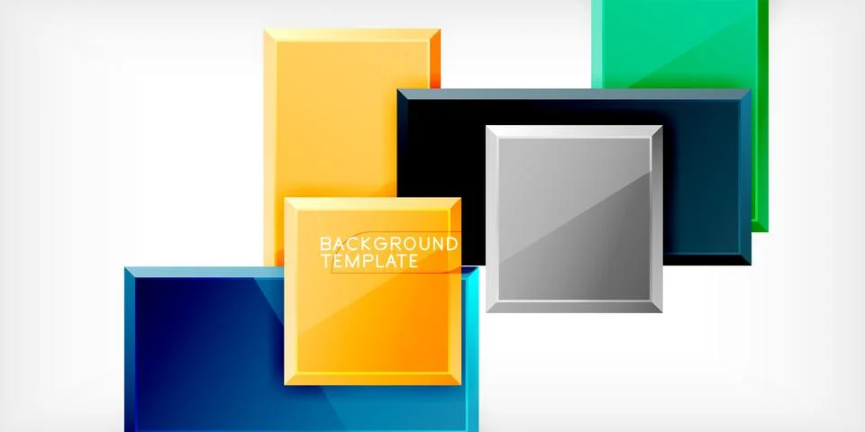 Colorful squares and rectangles. Vector Illustration For Wallpaper, Banner 库存插图