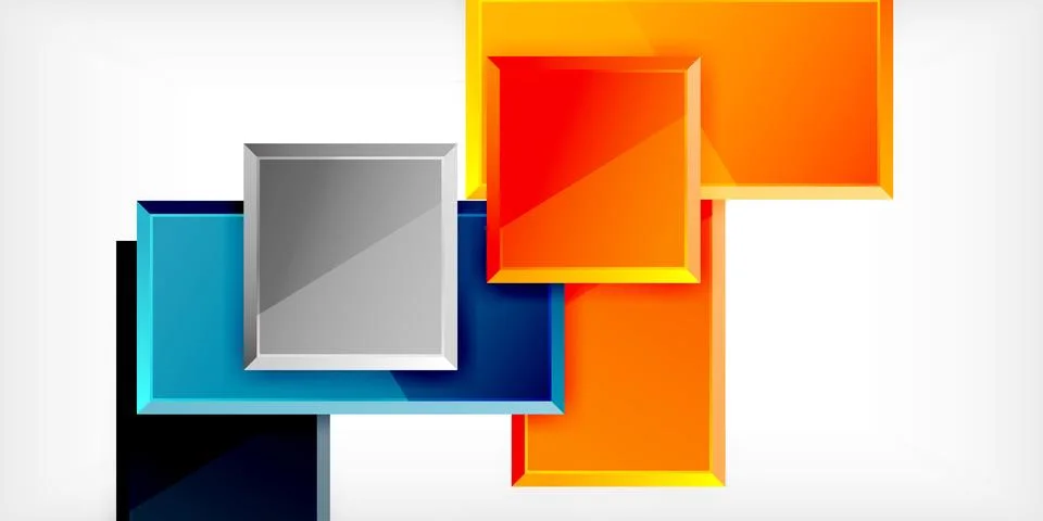 Colorful squares and rectangles. Vector Illustration For Wallpaper, Banner Stock Illustration