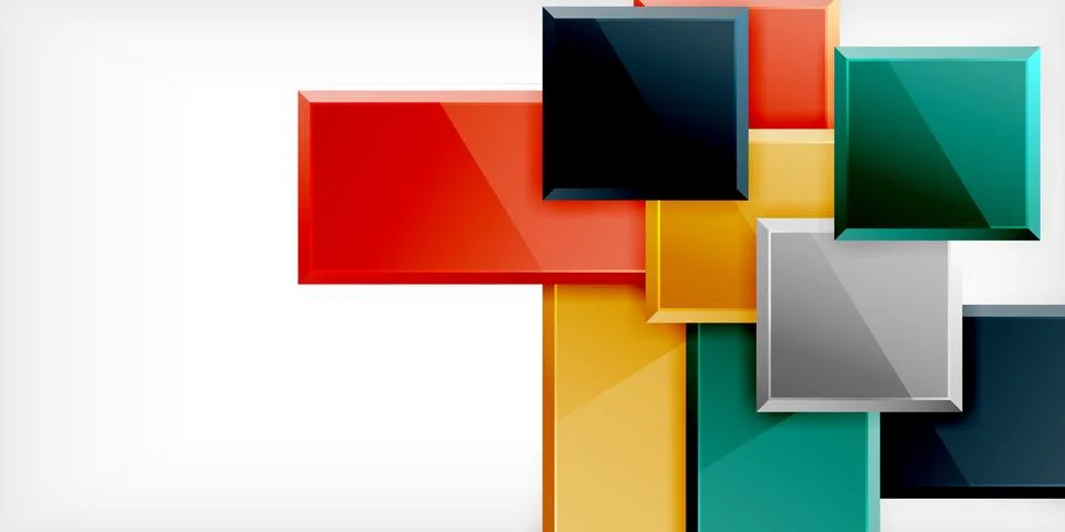 Colorful squares and rectangles. Vector Illustration For Wallpaper, Banner Stockillustratie