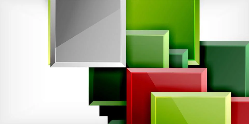 Colorful squares and rectangles. Vector Illustration For Wallpaper, Banner Illustrazione stock