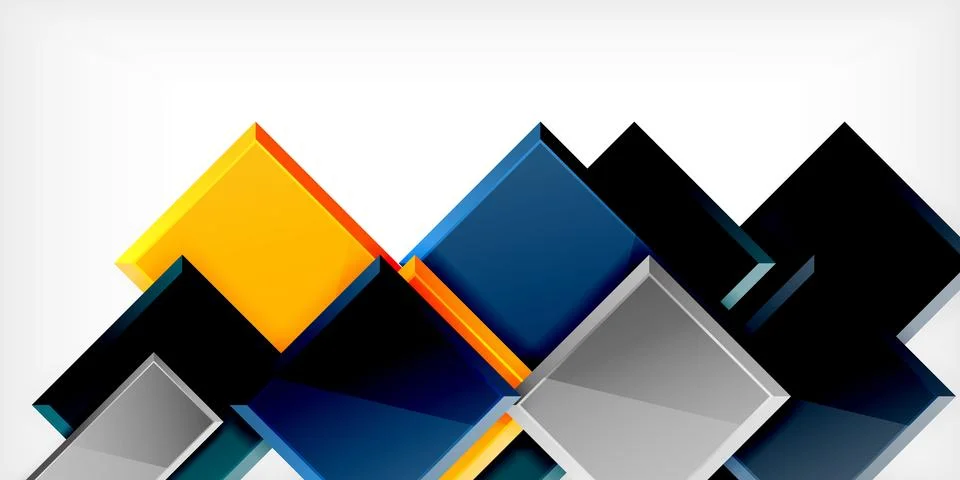 Colorful squares and rectangles. Vector Illustration For Wallpaper, Banner Illustrazione stock