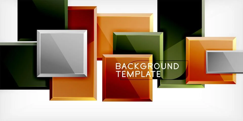 Colorful squares and rectangles. Vector Illustration For Wallpaper, Banner Stock Illustration