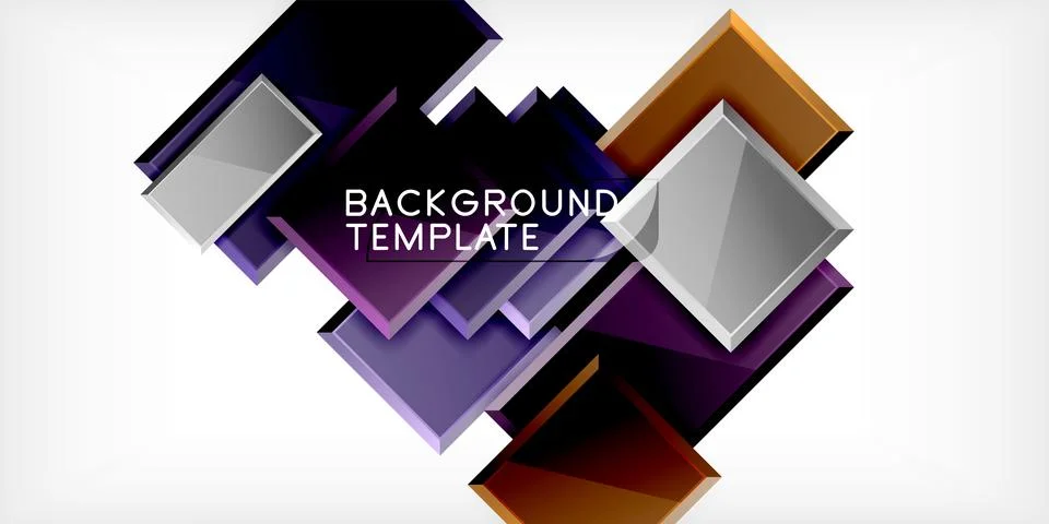 Colorful squares and rectangles. Vector Illustration For Wallpaper, Banner Stock Illustration