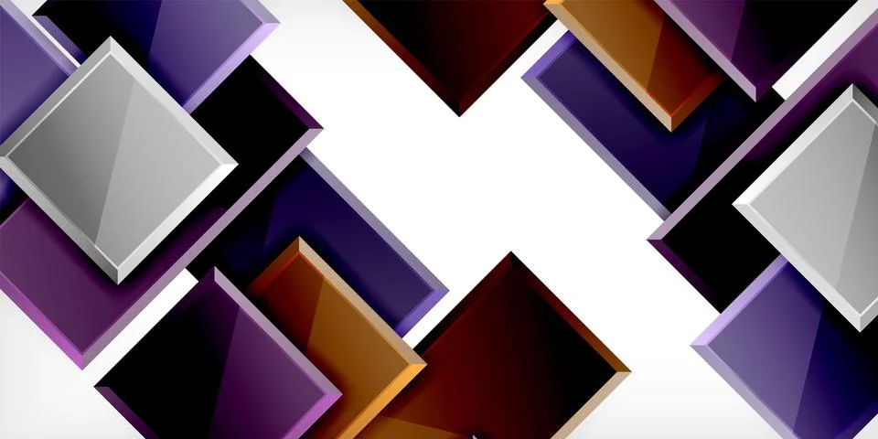 Colorful squares and rectangles. Vector Illustration For Wallpaper, Banner 스톡 일러스트