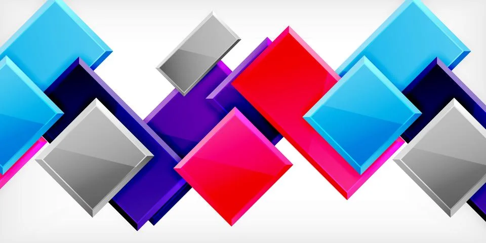 Colorful squares and rectangles. Vector Illustration For Wallpaper, Banner Illustrazione stock