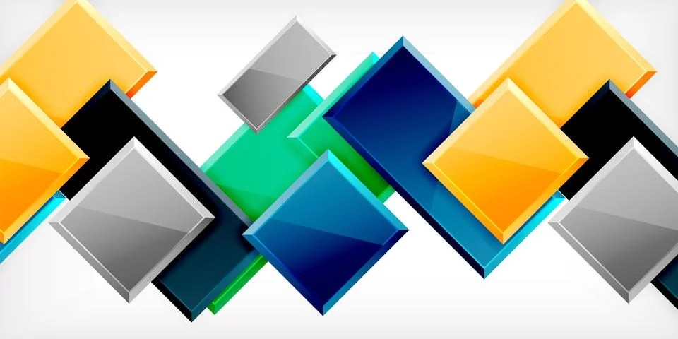 Colorful squares and rectangles. Vector Illustration For Wallpaper, Banner 库存插图