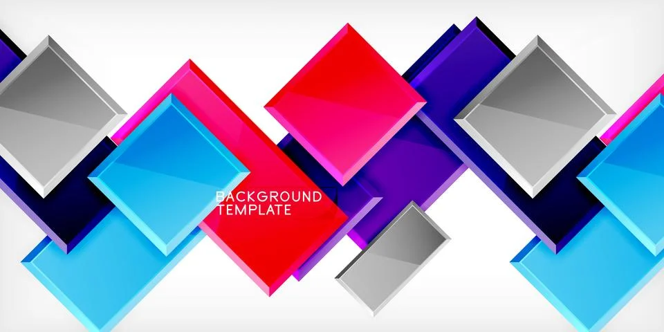Colorful squares and rectangles. Vector Illustration For Wallpaper, Banner Stock Illustration