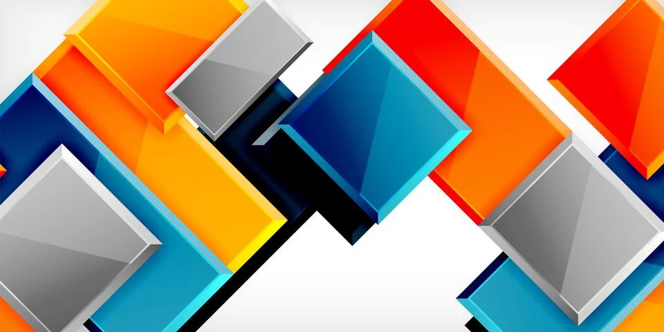 Colorful squares and rectangles. Vector Illustration For Wallpaper, Banner Illustrazione stock