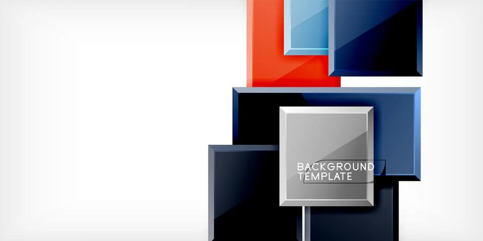 Colorful squares and rectangles. Vector Illustration For Wallpaper, Banner 库存插图