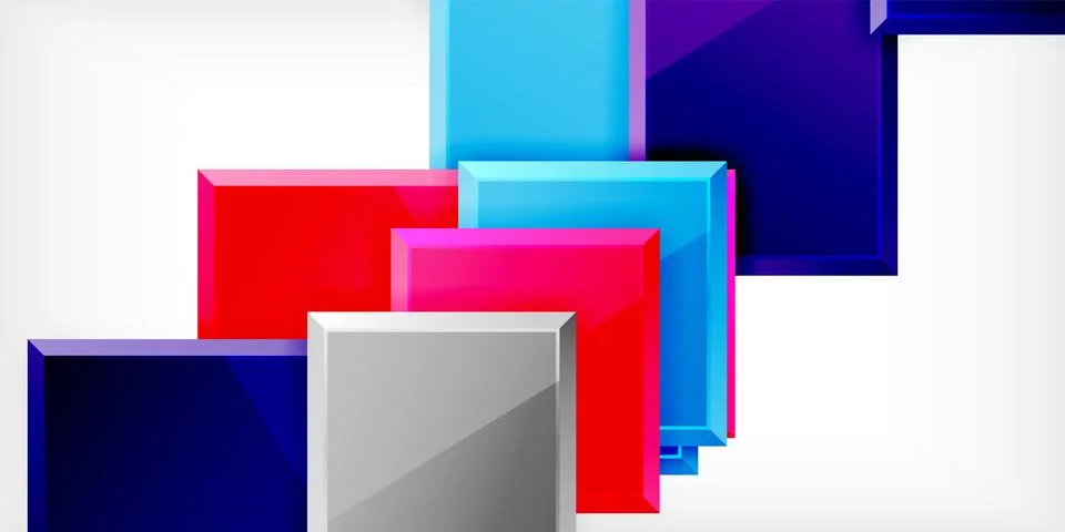 Colorful squares and rectangles. Vector Illustration For Wallpaper, Banner Illustrazione stock