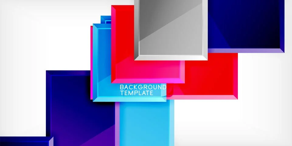 Colorful squares and rectangles. Vector Illustration For Wallpaper, Banner 库存插图