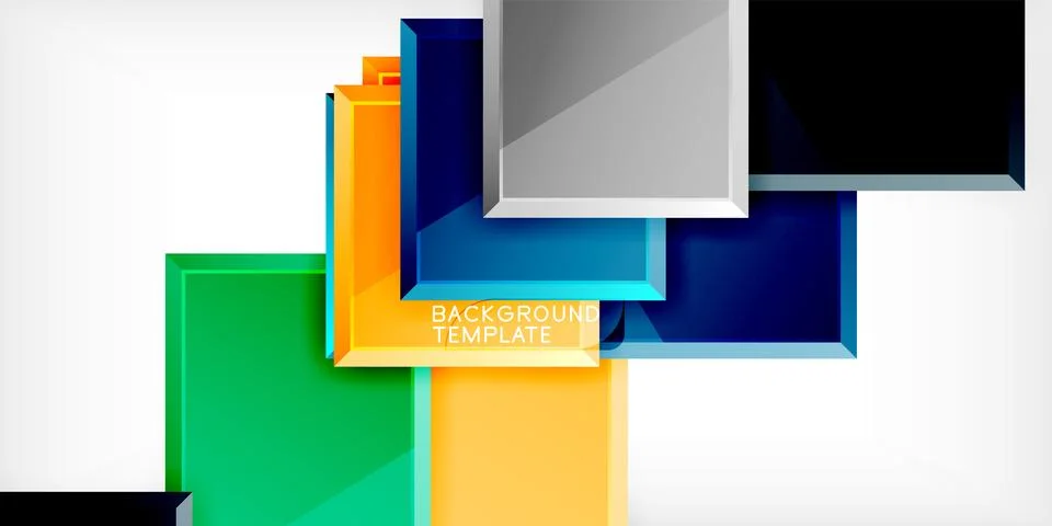 Colorful squares and rectangles. Vector Illustration For Wallpaper, Banner Illustrazione stock