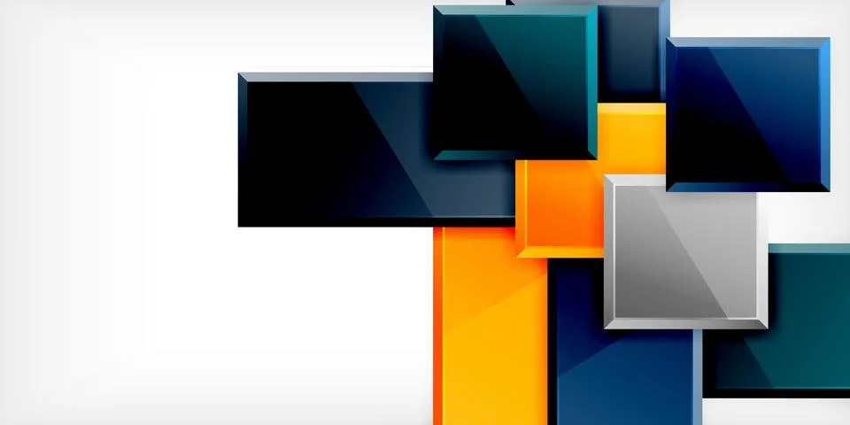 Colorful squares and rectangles. Vector Illustration For Wallpaper, Banner Illustrazione stock