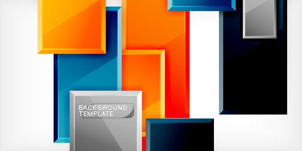 Colorful squares and rectangles. Vector Illustration For Wallpaper, Banner 스톡 일러스트